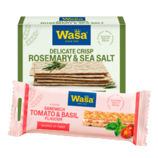 Wasa sandwich
pak van 3 pakjes à 93-120 gram
of delicate crackers
pakje à 190 gram